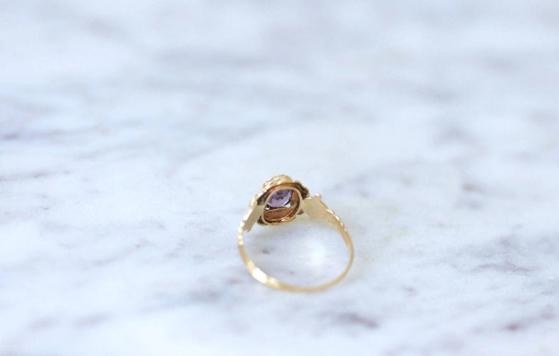 Bague Bague en Or jaune & Saphir Mauve 58 Facettes