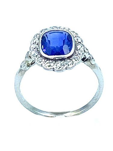 Bague Bague 1910 platine, saphir et diamants 58 Facettes