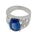 Bague 51.5 Bague en platine, saphir et diamants. 58 Facettes 31168