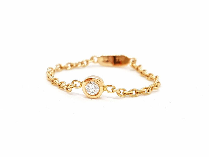 Bague 53 Bague Chaînette Or rose Diamant 58 Facettes 578689RV