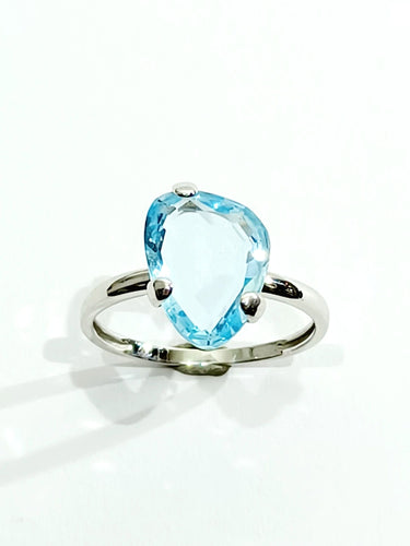 Bague Bague Or Blanc Topaze 58 Facettes