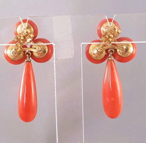 Boucles d'oreilles Boucles d'oreilles Or jaune Corail 58 Facettes