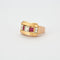 Bague 59 Bague Tank diamants et pierres rouges 58 Facettes 1921