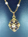 Napoleon III pendant necklace on enamel chain with pearls and diamonds 58 Facettes