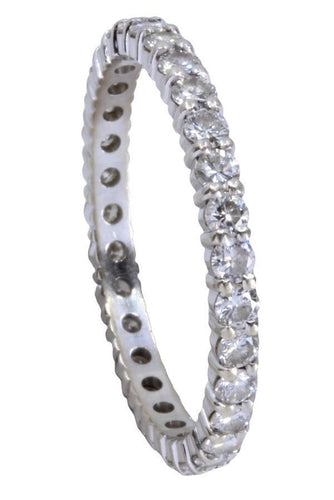 Bague 65 Alliance en or blanc, diamants 58 Facettes 061731