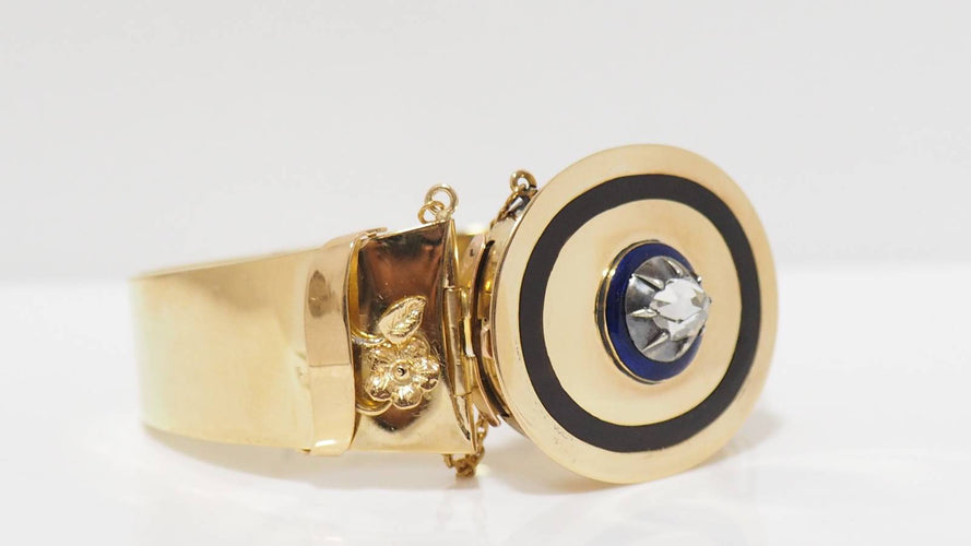 Bracelet Bracelet Napoléon III émail diamant 58 Facettes 31082