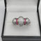 Bague 54.5 Bague Tank en or ornée de diamants et rubis 58 Facettes