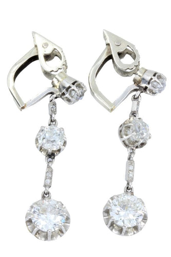 Boucles d'oreilles BOUCLES D'OREILLES PENDANTES DIAMANTS ART DÉCO 58 Facettes 051831
