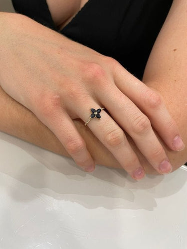 Bague BAGUE FLEUR SAPHIRS ET DIAMANTS 58 Facettes 056241