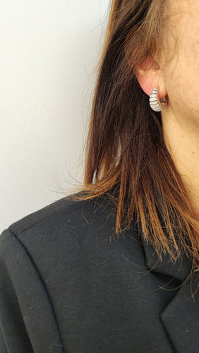 Boucles d'oreilles Créoles or blanc et diamants 58 Facettes RA-655