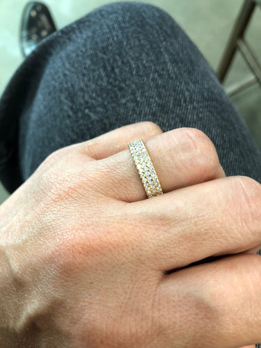 Bague Bague demi tour diamants en or jaune 58 Facettes