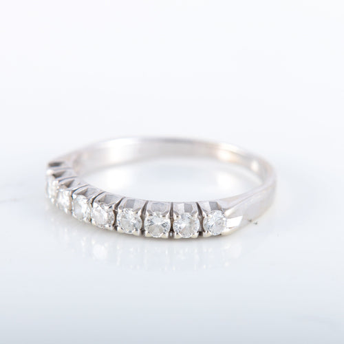 Bague 53 Demi-alliance 9 Diamants 58 Facettes JE475