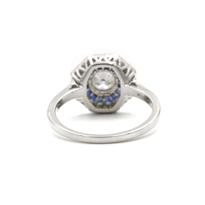 Bague 53 Bague en or blanc, diamants, saphir 58 Facettes 220590R-220485R