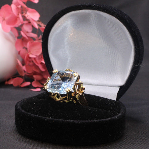 Bague 52 Bague cocktail  Or jaune Aigue-marine 58 Facettes