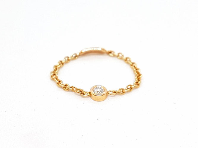 Bague 53 Bague Chaînette Or rose Diamant 58 Facettes 578689RV