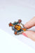 Broche losange Ecossaise ancienne en argent, jaspe, et agate 58 Facettes