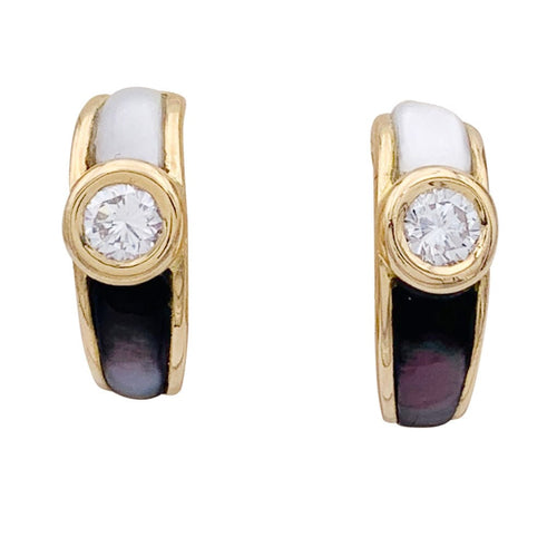 Boucles d'oreilles Boucles d'oreilles Mauboussin, "Nadia", or jaune, diamants et nacre. 58 Facettes 32912