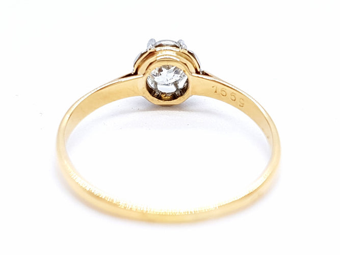 Bague 55 Bague Solitaire Or jaune Diamant 58 Facettes 05764CD