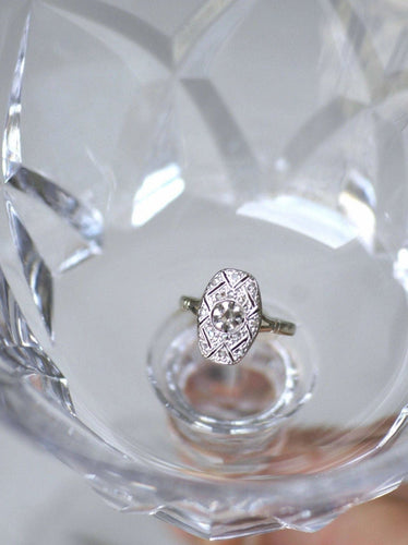 Bague de fiançailles rectangulaire Art Deco diamants 58 Facettes