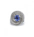 Ring 54 / White/Grey / 750‰ Gold Sapphire And Diamond Ring 58 Facettes 210149R