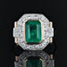 Ring 57 Art deco emerald diamond ring 58 Facettes 22-403
