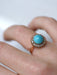 Ring Turquoise Marguerite Ring surrounded by diamonds 58 Facettes