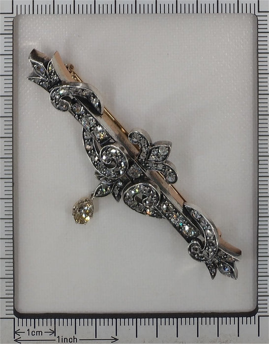 Broche broche de barre de diamant antique vintage 58 Facettes 23249-0329
