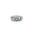 Bague 44 / Blanc/Gris / Or 750 et Platine 950 Bague Diamants et Emeraude 58 Facettes 210087R