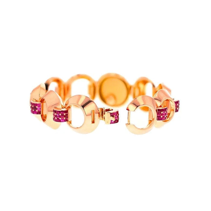 Bracelet Bracelet Tank rubis 8.90 carats en or rose 58 Facettes 218318