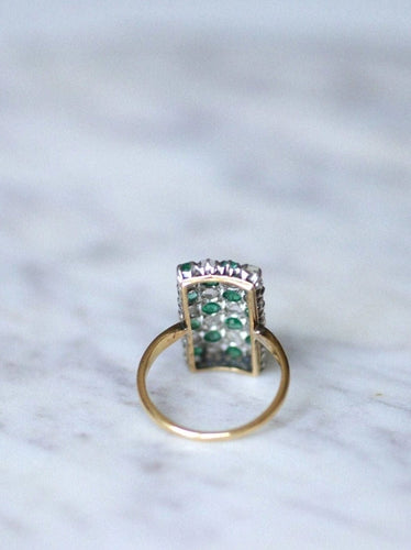 Bague Bague damier émeraude et diamants 58 Facettes