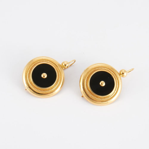Boucles d'oreilles Boucles d'oreilles or jaune et onyx 58 Facettes P10L7