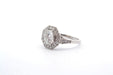 Ring 54 Octagonal Art Deco style ring Platinum Diamonds 58 Facettes 25137 25143
