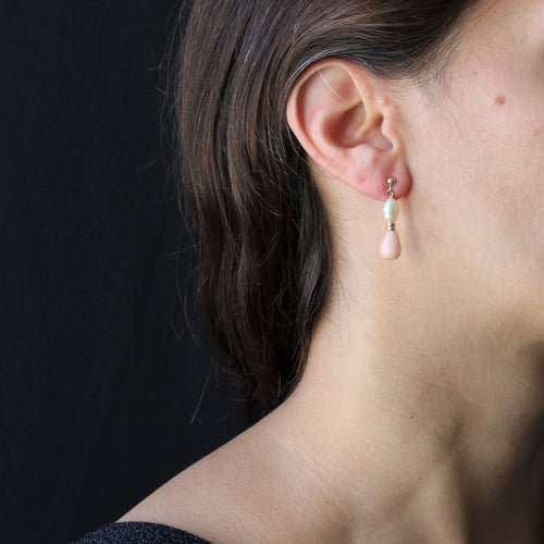 Boucles d'oreilles Boucles d'oreilles perles baroques et verre corail 58 Facettes 19-179B