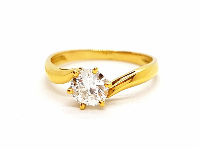 Bague 56 Bague Or jaune Diamant 58 Facettes 06347CD