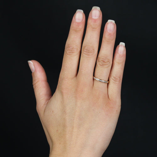 Bague 51 Demi alliance or jaune diamants d'occasion 58 Facettes 23-281