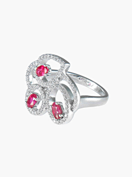 Bague 52 Bague 3 Rubis et Diamants 58 Facettes