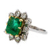 Ring 57 Marguerite Ring White gold Emerald 58 Facettes 2735889CN
