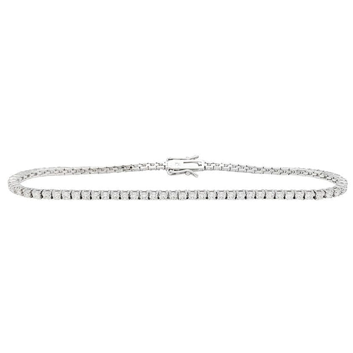 Bracelet Ligne tennis or blanc diamants. 58 Facettes 31524