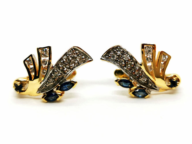 Boucles d'oreilles Boucles d'oreilles Or jaune Saphir 58 Facettes 1752578CN