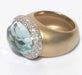 Ring Pomellato sandblasted pink gold ring an aquamarine 58 Facettes