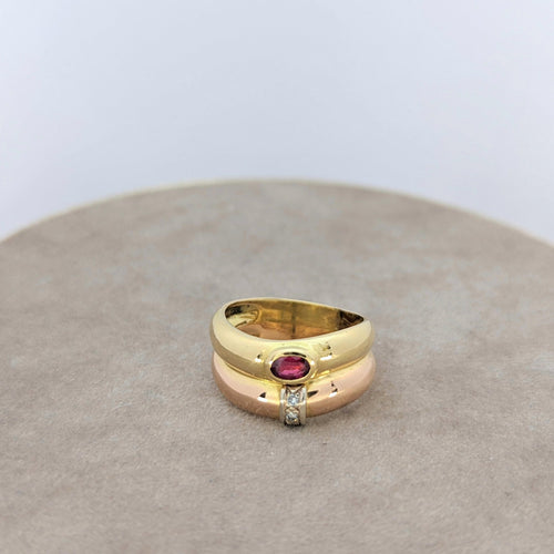 Bague Bague en or jaune diamants et tourmaline 58 Facettes 18709