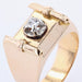 Ring 58 Tank gold diamond signet ring 58 Facettes 22-070