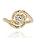 Ring 52 Yellow gold diamond swirl ring 58 Facettes CV77