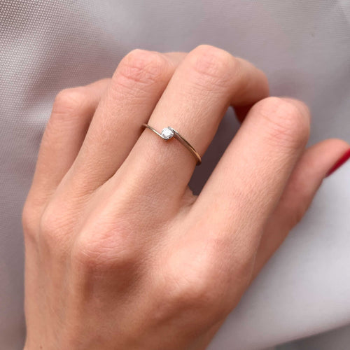 Bague 49 Bague Solitaire Diamant 0.10ct 58 Facettes JE150