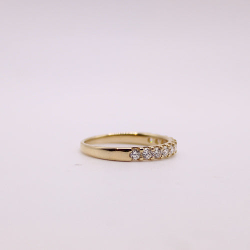 Bague Alliance demi-tour 11 Diamants or jaune 58 Facettes