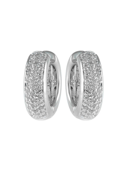 Boucles d'oreilles Diamants / Or Blanc BOUCLES D'OREILLES "CRÉOLES" OR BLANC & DIAMANTS 58 Facettes BO/220005