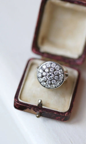 Bague 55 Bague ronde Or blanc Platine Diamants 58 Facettes