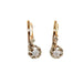 Art Deco Dormeuses earrings in 2 golds and white stones 58 Facettes