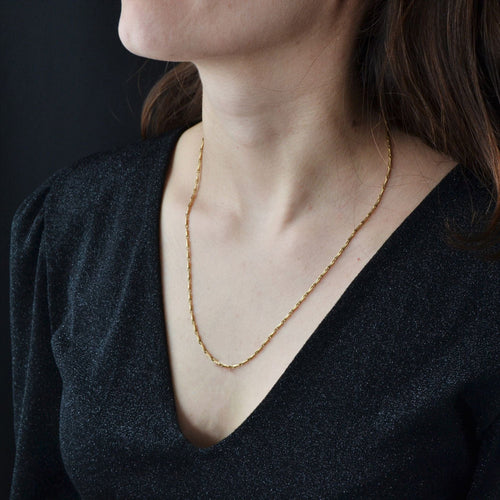 Collier Chaine or jaune maille grain d'avoine 58 Facettes 13-172C