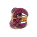 Ring 55 Ruby diamond cocktail ring rose gold 58 Facettes